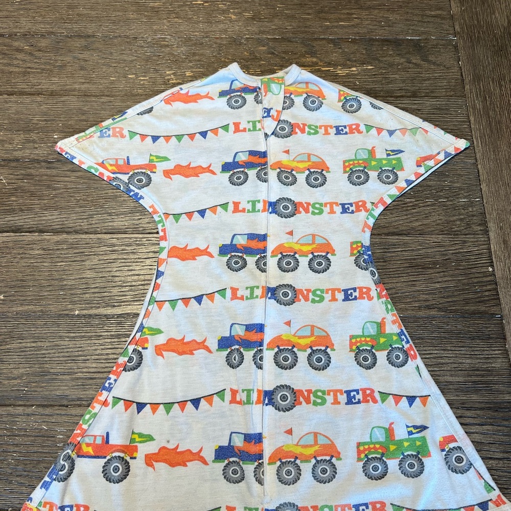 Sleeping Baby Zipadee-Zip transitional swaddle/sleep sack Monster trucks
